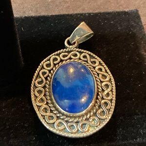 Lapis and sterling silver pendant.